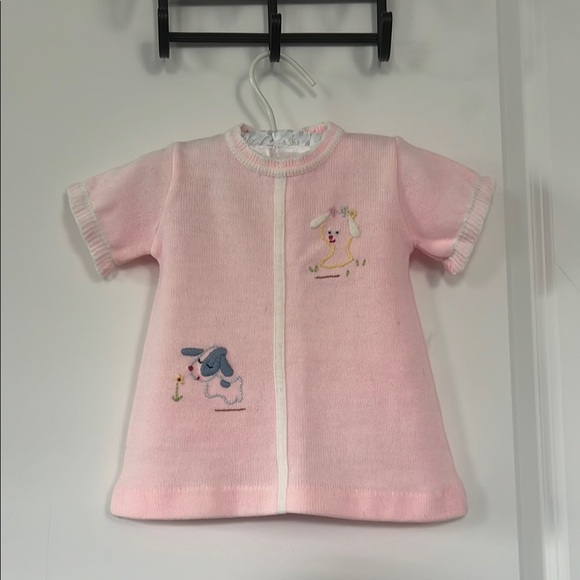 Lord & Taylor Other - Lord & Taylor Infant Pink Sweater dress with Embroidered Animals